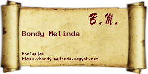 Bondy Melinda névjegykártya